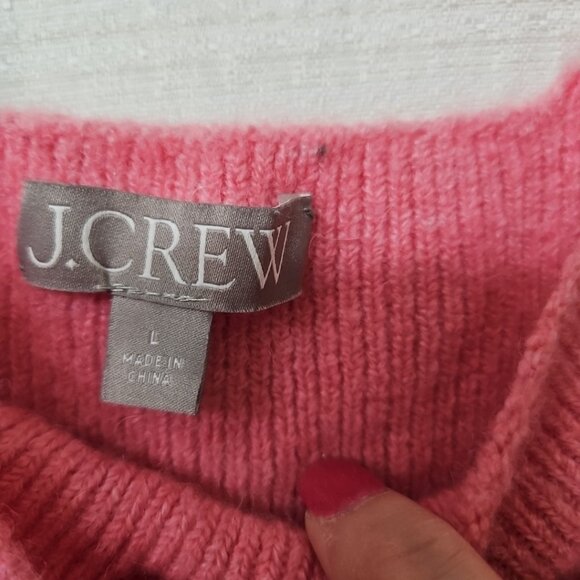 Womens J Crew Sz Lg Sweater Tank Pink Wool Alpaca Soft Barbiecore Festival Boho - Picture 3 of 9